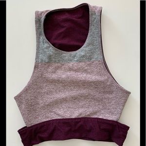 outdoor voices Tri-Tone Slashback Crop